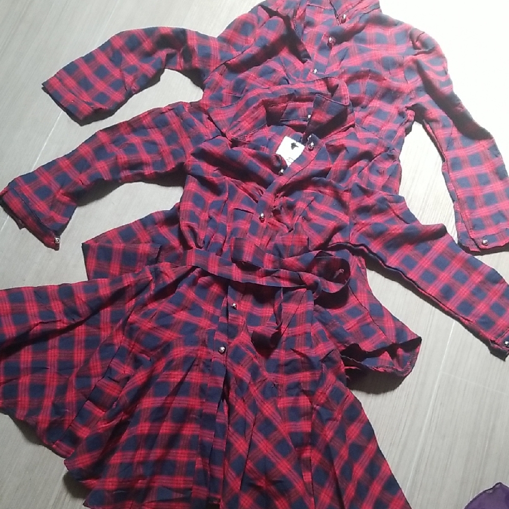 Plaid Red and Black Mini Dress